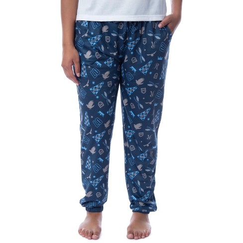 Harry Potter Womens' Hogwarts House Sleep Jogger Pajama Pants-Ravenclaw  (XS) Blue