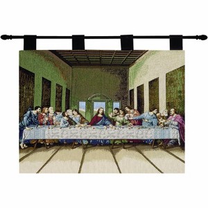 Manual Woodworkers and Weavers Last Supper Wall Hanging with Finial Rod, 36 x 26 Inches, Woven Religious Art for Classic Christian Decor - 1 of 3