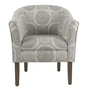 Tub Shaped Accent Chair Gray Medallion - HomePop