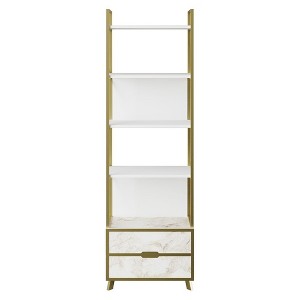 Decorotika,Frida 60 Bookcase - Ephesus Marble & Gold - 1 of 4
