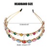 Unique Bargains Women's Metal Square Colorful Rhinestone Faux Pearl headband 1 Pc - 4 of 4