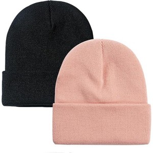 MSDC 1&2 Pack Beanie for Men Women Slouchy Beanie Hats Winter Knit Caps Soft Ski Hat Unisex - 1 of 4