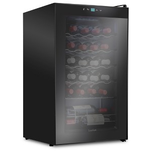 Ivation 24-Bottle Compressor Freestanding Wine Cooler Refrigerator - Black - 1 of 4