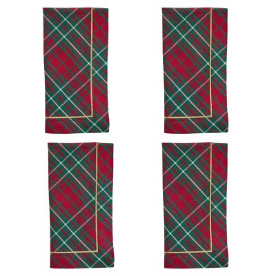 Patricia Heaton Home Saint Nicholas Tartan Napkin Set of 4