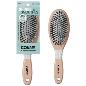 Conair Ceramic Wood Nylon & Boar Bristle Cushion Hair Brush - All Hair - 1 of 4