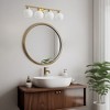POWLIG 29.53-in 4-Light Gold Modern Dimmable Bathroom Transitional Vanity Light with Milky White Glass Shade - 4 of 4