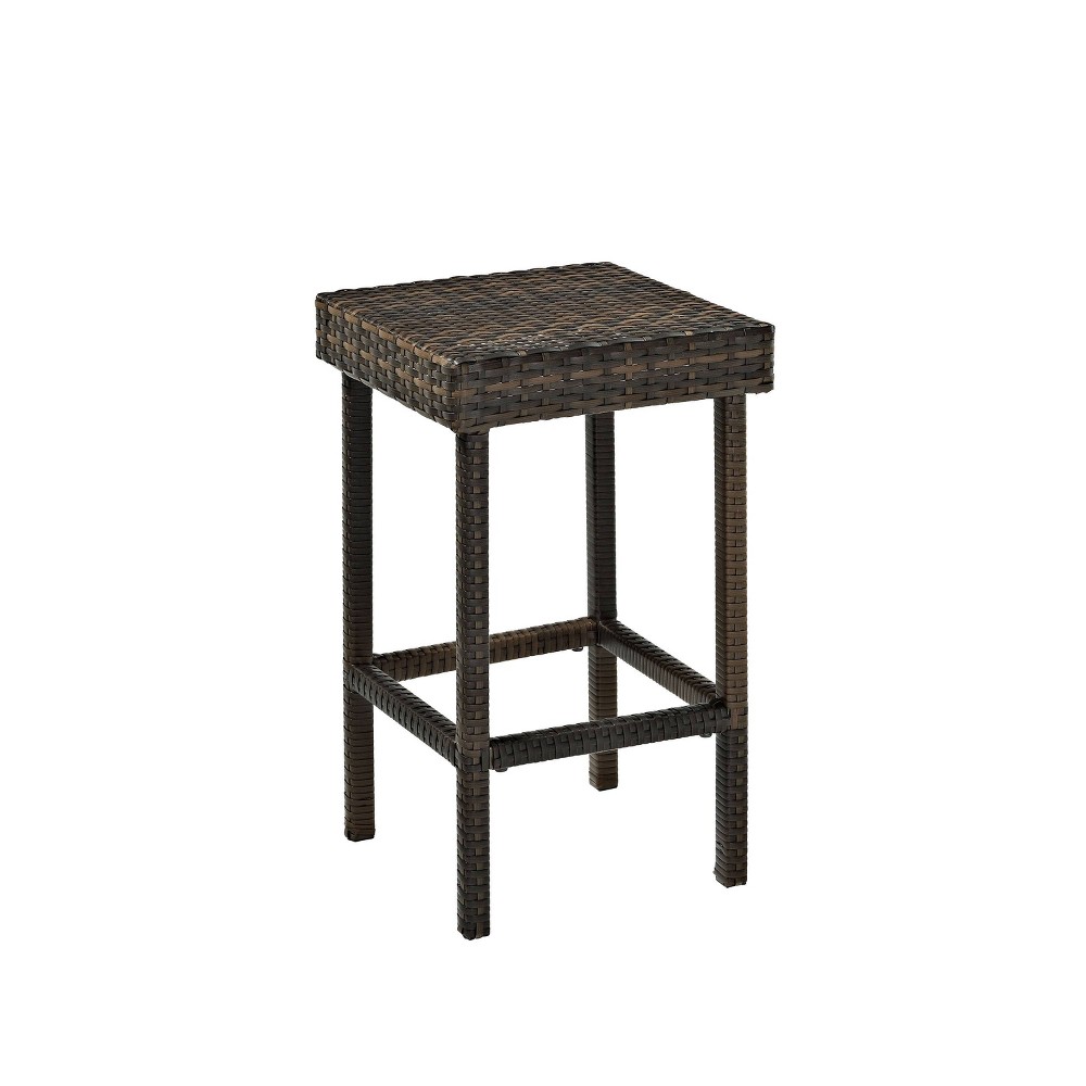 Photos - Garden Furniture Crosley Palm Harbor 2pk Outdoor Wicker Counter Height Bar Stools - Brown  