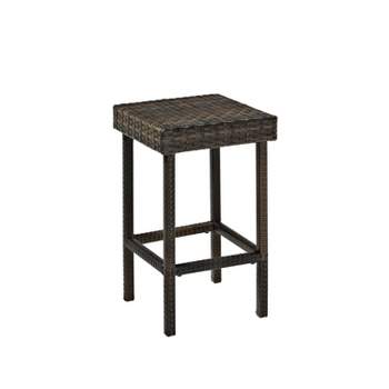 Palm Harbor 2pk Outdoor Wicker Counter Height Bar Stools - Brown - Crosley