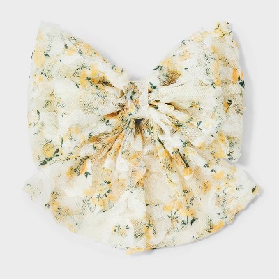 3D Flower Bow Hair Barrette - Wild Fable™ Yellow/Cream