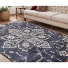 Ivory Gray And Blue Floral Medallion Area Rug - 2 of 4