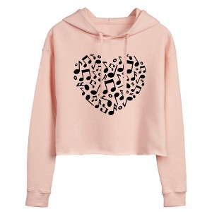Women's - Instant Message - Music Note Heart Cropped Graphic