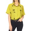 LA LEELA Women's Casual Solid Short Sleeve Blouse Shirt TShirts Button Up Dress Tops Tee Shirts Hawaiian Blouses for Women - 4 of 4