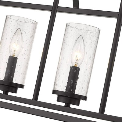Mercer Matte Black and Clear Glass 5-Light Linear Pendant