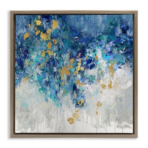 Stupell Industries Abstract Blue Gold Paint Design, 25" x 25" - 1 of 4