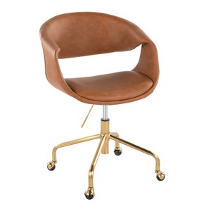 LumiSource Curvo Upholstered 4-Stars Task Chair PU - 1 of 4