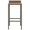 vidaXL Bar Stools 4 pcs Gray Poly Rattan and Solid Wood Acacia - 4 of 4