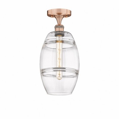 Vaz - 1 Light Semi-Flush Mount In Industrial Style-10 Inches Tall and 8 Inches Wide