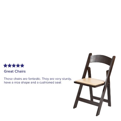 Elegant Chocolate Folding Chair with Detachable Vinyl Seat