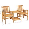 vidaXL Patio Bistro Set, Table and Chair for Balcony, Bistro Chair with Tea Table and Cushions - 3 of 4