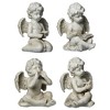 Northlight 4-Piece Set of Sitting Cherub Angel Outdoor Patio Garden Statues 6.5" - Gray - 3 of 4