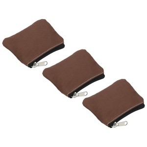 Unique Bargains Canvas Portable Change Coin Purse Pouch with Zipper 3 Pcs - 1 of 4