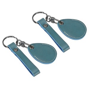 Unique Bargains Leather Keychain Blanks with Key Rings for DIY Laser Engraving 2 Pcs - 1 of 4