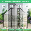 8x10 FT Aluminum Polycarbonate Greenhouse, Heavy-Duty Walk-in Greenhouse Kit with Roof Vent and UV Protection, Black - 4 of 4