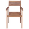 vidaXL Patio Chair Set of 8 Teak Teak Wood Standard size for chairs - 4 of 4