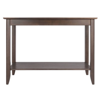 Oyster Gray Medium Wood Console Table with Storage