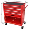 4-Drawer Rolling Tool Chest, Heavy Duty Steel Tool Cabinet with Wheels, Adjustable Shelf & Tool Hooks, Garage & Workshop Organizer with Tool Set - 3 of 4