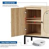 Rattan Cabinet with 2 Rattan Doors, Set of 2,Adjustable Shelves and Tall Metal Tube Legs, Wooden Storage Cabinet for Hallway, Entryway, Living Room - 2 of 4