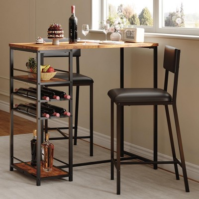 Whizmax Dining Room Table with 2 Upholstered Chairs, Dining Table and Chairs with Metal Frame, Small Kitchen Table for Apartment, living Dining room