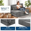 4-in-1 Folding Sofa Bed,Convertible to Loveseat, Chair & Floor Lounge w/ Tufted Design - Sleeper for Living Room, Bedroom, Guest Room - 3 of 4