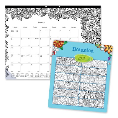 Blueline DoodlePlan Desk Pad Calendar with Coloring Pages 22 x 17 2022 C2917311