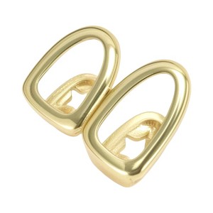 Unique Bargains Round Double Hollow Fake Teeth Grills Gold Tone 1 Set - 1 of 4