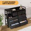 "39" Modern Fabric Dresser TV Stand w/ Charging Station, 5-Drawer Chest for Bedroom, Living Room, Hallway - 3 of 4