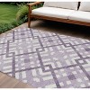 Purple Lilac And Ivory Geometric Washable Indoor Outdoor Area Rug - 2 of 4