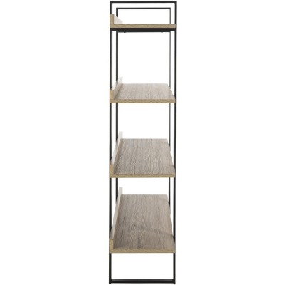 Belgium-Inspired Oak & Black Iron 4-Tier Etagere