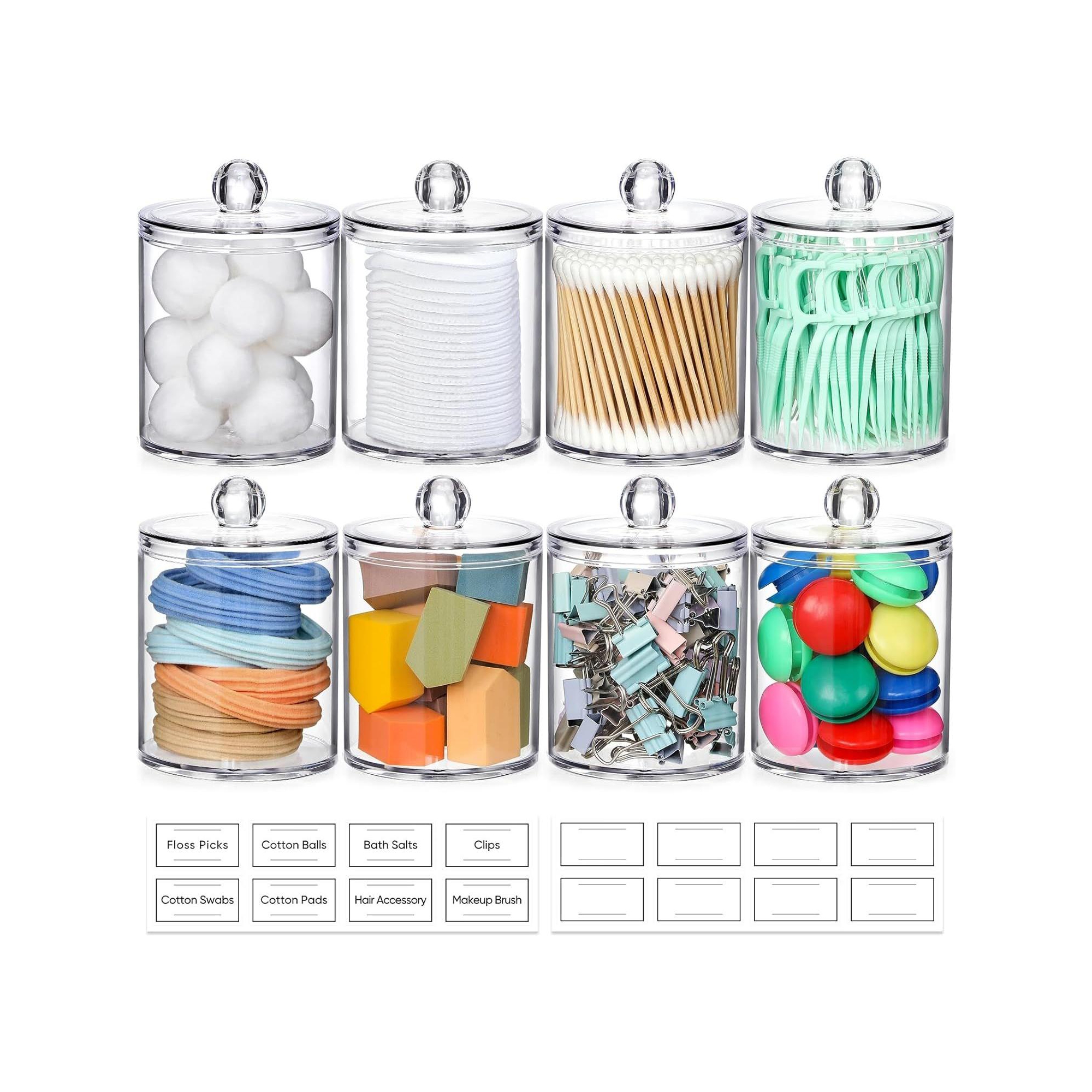 Maison Acrylic Qtip Holder Dispenser 8 Pack
