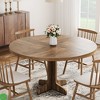 Round Dining Room Kitchen Table for 4-6 People 47 Inch Farmhouse Circle Dining Table w/Wood Tabletop and Stable Base - 2 of 4