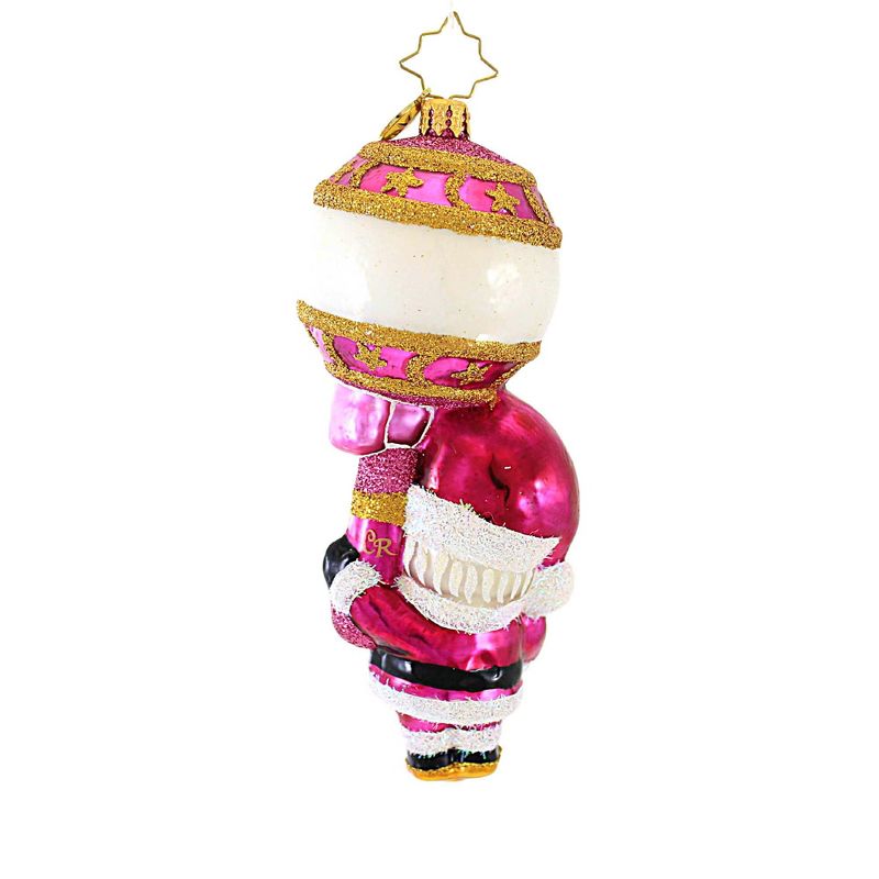 Christopher Radko Company 5.75 In First Christmas Rattle Baby Pink Santa Baby Tree Ornaments, 3 of 4