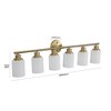 Angel Sar 39" Modern 6-Light Vanity Sconce, Gold Wall Light with Frosted Glass Shades for Bathroom & Hallway - 3 of 4