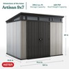 Keter Artisan 9 x 7 Foot Large Modern Design Outdoor Shed Durable Resin Backyard Furniture for Lawn Equipment, Bikes, and Gardening Tools, Gray/Black - 2 of 4