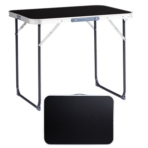 SEVOBAL Portable Folding Camping Table Outdoor Waterproof Adjustable Height Table Aluminum Lightweight Suitcase BBQ Beach, Black, 72.5"*52.5"*7" - 1 of 4