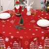 Christmas Tablecloth Xmas Table Cloth with Snowflake/Pine Tree Decorations Washable Decorative Table Cover for Dining Party & Holidays - 4 of 4