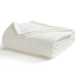Market & Place 100% Cotton Waffle Striped Bed Blanket - 1 of 4