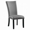 Royal Hampton Side Dining Chair Set of 2, Gray Faux Leather, Nailhead Trim - 2 of 4