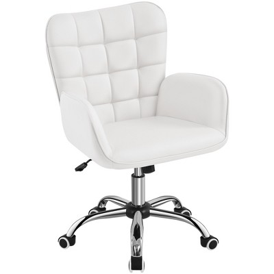 Yaheetech Faux Leather Desk Chair With Padded Armrests, White : Target