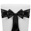 Sparkle And Bash 25 Pack Black Organza Ribbon Chair Bows For