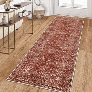 Washable Runner Rug 2x6 Runner Modern Non Slip Kitchen Rugs Geometric - 1 of 4